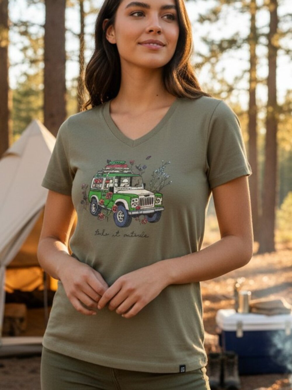 Life is Good W's ATV Take it Outside Crusher Vee Tee